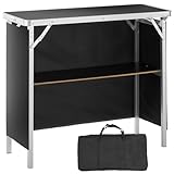 VEVOR Tragbare Messetheke Messetresen, 975 x 385 x 870 mm Messestand Ausstellungs-Thekenständer, Faltbarer Promotion-Bartisch Promotiontheke, Rezeption mit Aufbewahrungsregal, Tragetasche, Schwarz
