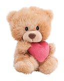 NICI Kuscheltier Bär mit Herz 18cm - hellbraun - Stofftier aus weichem Plüsch, niedliches Plüschtier zum Kuscheln und Spielen, für Kinder & Erwachsene, tolle Geschenkidee - 61559