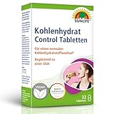 SUNLIFE Kohlenhydrat Control Tabletten - 1x32 Stück - hochwertige Stoffwechsel Tabletten mit Chrom/Kupfer & Zink - Nahrungsergänzung mit White Kidney Bean Extrakt - vegan/gluten- & laktosefrei
