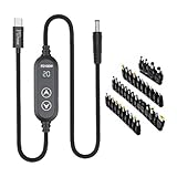 USB C DC 5,5 mm Netzteil 100 W mit 5 V/12 V/15 V/19 V/20 V Mehrfachausgang, USB auf direktes Netzkabel, 38 Adapter für Laptops, Spannungssteuerung, Ladekabel