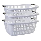 3er Set Große Wäschewanne 55x37x20 cm: Dein Multitalent für Ordnung und Komfort in Weiß!