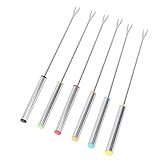 HEMOTON 6 Stück Grillstab aus Edelstahl Spieß gegrillt wiederverwendbar Chef edelstahlgrill dönergrill kebab Grillstäbchen aus Edelstahl verlängerter Grillstab Rostfreier Stahl Colorful