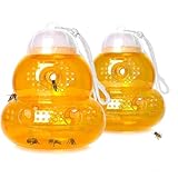 Wespenfalle Set 2pcs, Bienenfalle, Abnehmbar Wiederverwendbar Wespenfänger, gelbe Jacken und Bienenfänger, Hornetenfalle Ohne Lockstoff, zum Aufhängen Oder für den Außenbereich Sanduhr-Form