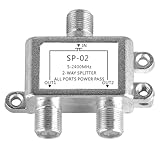 Antennenverteiler, SAT & BK-Verteiler, SAT Verteiler Für Satelliten Und Kabelanlagen, TV Signalverteilung Mit Stromversorgung, 5-2400 MHz, Sat Splitter Für Gleichzeitigen Betrieb Von 2 Receivern