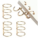 3PCS-Bindemittelringe, 1, 6-Zoll-3-Ring-Bindungsringe, Golden Metal Book, Ersatzmetall für Ksteinenkarten, Loseblatt, Papierbindung
