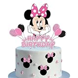Ctxtqtdt 10 Stück Minie Mouse Tortendeko Mädchen, Kuchen Deko Kindergeburtstag, Cake Topper Set, Happy Birthday Topper für Kinder Geburtstag Party Kuchen Dekoration Supplies, Nicht essbar (A)