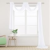 Ghope Querbehang Freihanddeko Transparent, 160 x 600cm Gardinen Voile Vorhang Deko Hochzeitsbogen Tüll für Fotografie Hochzeit Party Geburtstag Taufe Himmelbett