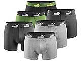 PUMA Herren Boxershort Limited Statement Edition 6er Pack - Green-Darkgrey-Black New - Gr. L