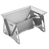Tragbarer Klappgrill Edelstahl Camping Holzkohlegrill 21,6 x 21,1 x 13 cm mit Tragetasche