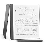 Amazon Kindle Scribe (64 GB) – Neuartiges Display mit gleichmäßigem Rahmen | Schreib einfach in Bücher und Dokumente | Mit Premium-Eingabestift | Mit Premium-Eingabestift – Anthrazit