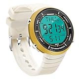 Digitale Sportuhr zum Schwimmen und Tauchen 10 ATM 100m Wasserdicht mit Funktionen Wecker, Chronograph, Stoppuhr, Timer, Countdown, Dualzeit, 12 und 24 Stunden-Format Umschaltbar, Silikonband