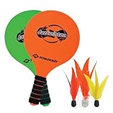 Schildkröt® Jazzminton Set, 2 Schläger, 3 Birdies, LED Ball für das Spiel bei Nacht, Beachball Set, großer Spaß für Jedermann und überall