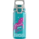 SIGG VIVA ONE Unicorn Kinder Trinkflasche (0.5 L), schadstofffreie Kinderflasche mit auslaufsicherem Deckel, einhändig bedienbare Trinkflasche für Kinder
