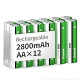 Granicell Akku AA Wiederaufladbare Batterien 2800 mAh Akkubatterien Hohe Kapazität 1500 Zyklen, 1.2V NiMH Aufladbare Batterien AA, 12er Pack