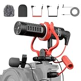 SMALLRIG Videomikrofon, Dual Input Videomic, mit Stoßdämpfung Shock Mount, 3.5mm TRS/TRRS Richtmikrofon mit Windschutz für DSLR Kameras und Smartphone Forevala S20-3468