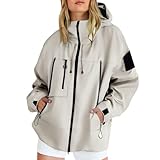 Damen Regenjacke Schwarz Wasserdicht Windbreaker Packbar Dünne Regenjacken Windjacke Mit Kapuze Übergangsjacke Trenchcoat Mit Kapuze Wasserdicht Fahrradjacke Für Frauen Fahrrad Sport Outdoorjacke