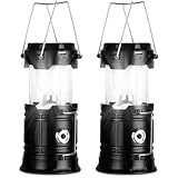 PQETBV Campingleuchte, 2 Stück Faltbare Camping Hängelampe, Retro Camping Laterne, IP54 Wasserdicht Campinglampe, für Stromausfällen, Wandern, Notfall, Ausfälle, Outdoor