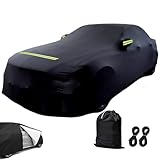 Autoabdeckung Winter Vollgarage Auto Abdeckplane Staubdicht Wasserdicht Autohülle Autoplane Schwarz Car Cover Sedan Autohülle für 420-530 (420×170×145cm)