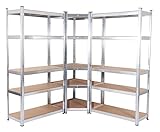 Panorama24 Lagerregal Set verzinkt belastbar bis 2.625kg, Regal Kellerregal Steckregal Werkstattregal Schwerlastregal Eckregal