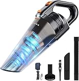 HONITURE Handstaubsauger Akku 9500Pa, Handsauger Kabellos Akkusauger (Nass Trocken, 130W, 2600mAh Li-ion Akku, Mit LED Taschenlampe)
