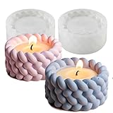 2er Set Kerzenhalter Silikonform, Silikon-Gießformen für Kerzen & Blumentöpfe-CE-zertifizierte Teelichthalter Formen für Beton/Gips/Epoxidharz, wiederverwendbare Gießformen Silikon
