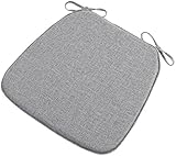 Esszimmerstuhlkissen mit Bändern, bequem für die Küche, Memory-Schaum-Stuhlkissen für den Innen- und Außenbereich, Grau, 45 x 42 cm x 42 cm, 4 Stück