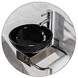Mini-Waschbecken zur Wandmontage, künstlerisches gehärtetes Glas, Spülbecken-Schüssel-Set