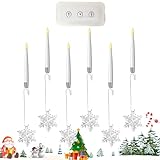 Generisch Christbaum Kerzen Mit Fernbedienung - Künstliche LED Baumdekoration | 6er Set Weihnachtsdekoration Mit Fernbedienung Für Innen Außen Wand Garten Festliche Beleuchtung