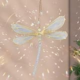 Suncatcher Fensterdeko Kristalle SonnenfäNger Fenster Prisma Kristall Deko Regenbogen Glas Kristalle Zum AufhäNgen SonnenfäNger Garten(Libelle)