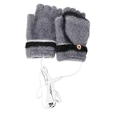 Beaupretty USB Beheizbare Winterhandschuhe mit Flipcover Doppelseitige Wärme Winddicht USB Ladekabel Atmungsaktiv Warm für Outdoor Sport und Kalte Tage