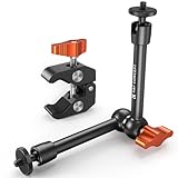 K&F Concept 9,8 Zoll Magic Arm mit Super Clamp, Kamera Halterung für Käfig Monitor LED Licht Action-Kamera, 2 KG Belastung