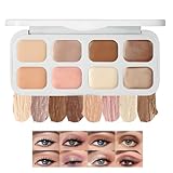 8-Farben-Creme-Lidschatten-Palette, vielseitige Highlighter-Kontur-Palette, hochpigmentierte schimmernde und matte Lidschatten-Paletten, wasserfeste und langanhaltende Lidschatten-Grundierung Make-up