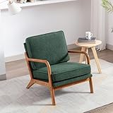 Polstersessel, Loungesessel mit Massivholzrahmen, Wohnzimmer-, Schlafzimmer-Loungesessel, Stoff-/Leder-Relaxsessel mit Lendenkissen, Ohrensessel, Polstersessel