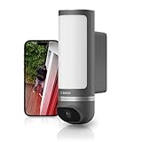 Bosch Smart Home Außenkamera II, Überwachungskamera Außen, 1080p Full-HD Auflösung mit integrierter Alarmsirene und Design-Leuchte, kompatibel mit Amazon Alexa,anthrazit