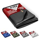 A-TEX® Abdeckplane 90 g/m² (2 x 3 m Schwarz) | Verschiedene Stärken, Größen und Farben wählbar | Plane mit Ösen | Gewebeplane Gartenplane Schutzplane | wasserdicht | reißfest | UV-stabilisiert