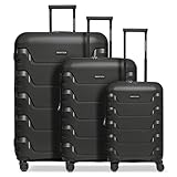 SMARTBOX Hartschalen Koffer-Set 3-teilig | mit Dehnfalte erweiterbar um 3 cm | aus hochwertigem, leichten & robusten Polypropylen | 4 Doppelrollen & TSA-Schloss für Damen & Herren (Edition 01)