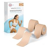 Health Press Kinesiotapes – 2 Rollen Kinesiologie Tape Sport Beige + Beige (5cm x 5m) – Kinesiotape – Profi Physio Tape und Sporttape – Hautfreundliche Tapes DERMATEST: SEHR GUT
