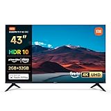 Xiaomi F, 43 Zoll (109 cm), 4K UHD, Smart TV, Fire TV, Triple Tuner DVB-C/S/S2/T/T2,HDR10, MEMC,Sprachsteuerung mit Alexa, 2GB+32GB, Kompatibel mit Apple AirPlay