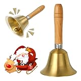 Zfseyuh Metall Glocken mit Holzgriff Klassisch Handglocke Hand Tischglocke Weihnachtsglocken für Restaurant,Schule,Bars,Küche,Hotel Rezeption,Schule und Lagerhallen