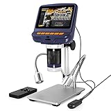 Andonstar AD106S Digitales USB-Mikroskop, 10,9 cm (4,3 Zoll) Bildschirmmikroskop für Löt-/PCB/Uhr/Telefon-Reparaturwerkzeuge, mit Ständer und IR-Fernbedienung