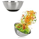 com-four® 2-teiliges Schüssel-Set aus Edelstahl - Salatschüssel in 2 Größen - Rührschüssel 750/1300 ml - Edelstahlschüssel zum Backen und Servieren - Futterschale (2 Stück - Ø 15.5/19cm)
