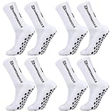 Apricitie 4 Paare Fußball Socken Männer, Fußballsocken Sportsocken Fussball Socken Anti Rutsch Grip Fußball Socken für Herren