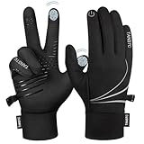 Fahrradhandschuhe Herren Damen Winter Warme HandschuheElastisch Touchscreen Thermohandschuhe Winddichte Rutschfest Skihandschuhe Winterhandschuhe Atmungsaktiv Sporthandschuhe,geburtstagsgeschenk, M