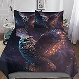 GGJJTT Eule Tröster Abdeckungsset 2 Stück, Bettbezug Bettwäsche Set, Für Jungen Mädchen Schlafzimmer Deckenbezug Mit Kissenbezug Single135x200cm