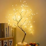 AGOTD LED Baum Lichter, 108 LED Lichterbaum, Warmweiß Verstellbare Äste, USB/Batteriebetrieben, Dekobaum Belichtet Baumbeleuchtung Innen Deko