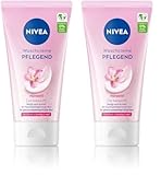 NIVEA Pflegende Waschcreme mit Mandelöl, sanfte Gesichtsreinigung für trockene und sensible Haut, extra milder Cleanser fürs Gesicht, pflegende Reinigungscreme (150 ml) (Packung mit 2)