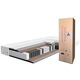 TULENA NOX Taschenfederkern Matratze 180x200 Federkernmatratze H4 + H5 Comfort 23cm hoch Probeschlafen Rollmatratze Wendematratze