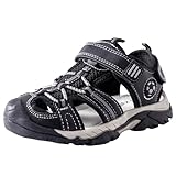 TZJS Jungen und Mädchen Sommer Geschlossene Zehe Sport Outdoor-Sandalen Atmungsaktiv und schnell trocknend(Schwarz 30)