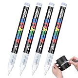 QOCUILC 4 Stück Textilstifte weiß, Textilmarker weiß für T-Shirts Stoffmalstifte und stofftaschen zum bemalen