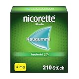 NICORETTE Kaugummi 4mg freshmint – Nikotinkaugummi zur Raucherentwöhnung – Minzgeschmack –mit 4mg Nikotin – Rauchen aufhören - 210 St.